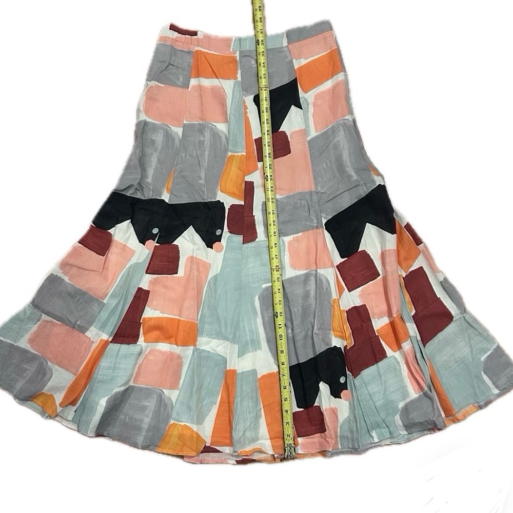 Aria Mosaic Linen Skirt Racerback Colorful Set (Moglea for Anthropologie) - Picture 8 of 11